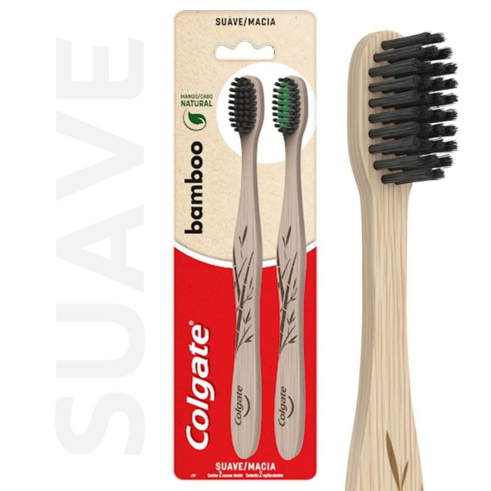 Pack Cepillo dental Colgate bamboo charcoal 2 un
