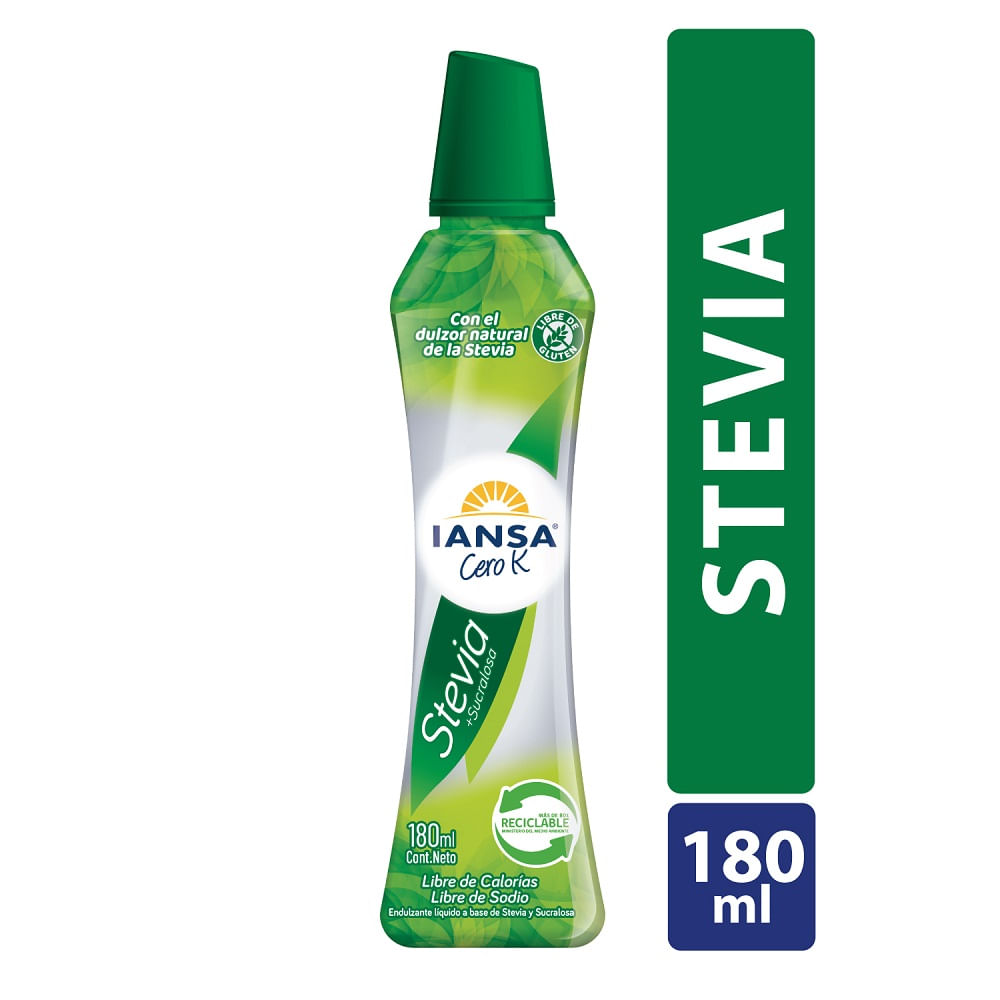 Endulzante líquido Iansa Cero K stevia sucralosa 180 ml Endulzante líquido Iansa Cero K stevia sucralosa 180 ml