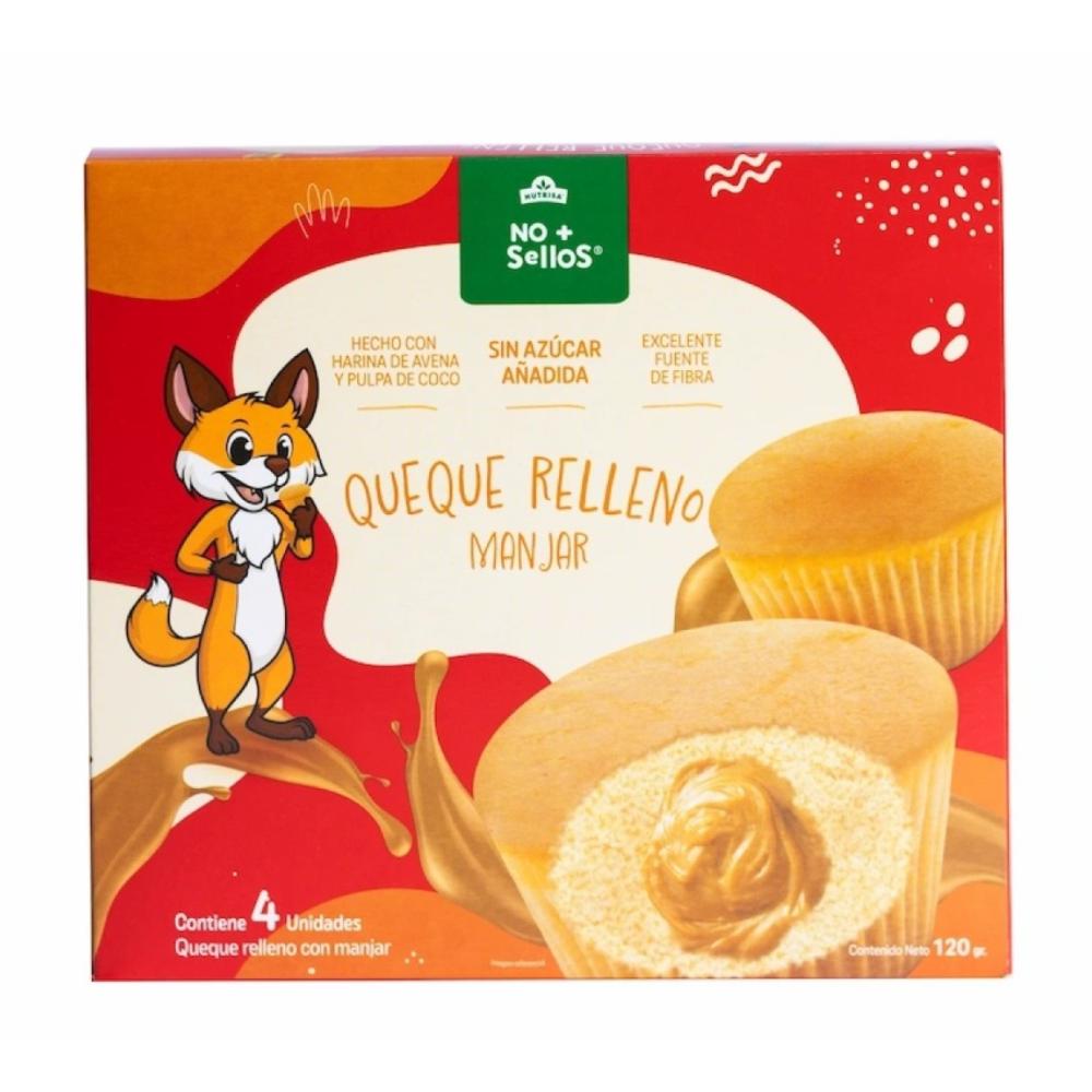 Queque relleno No + Sellos sabor manjar 4 un