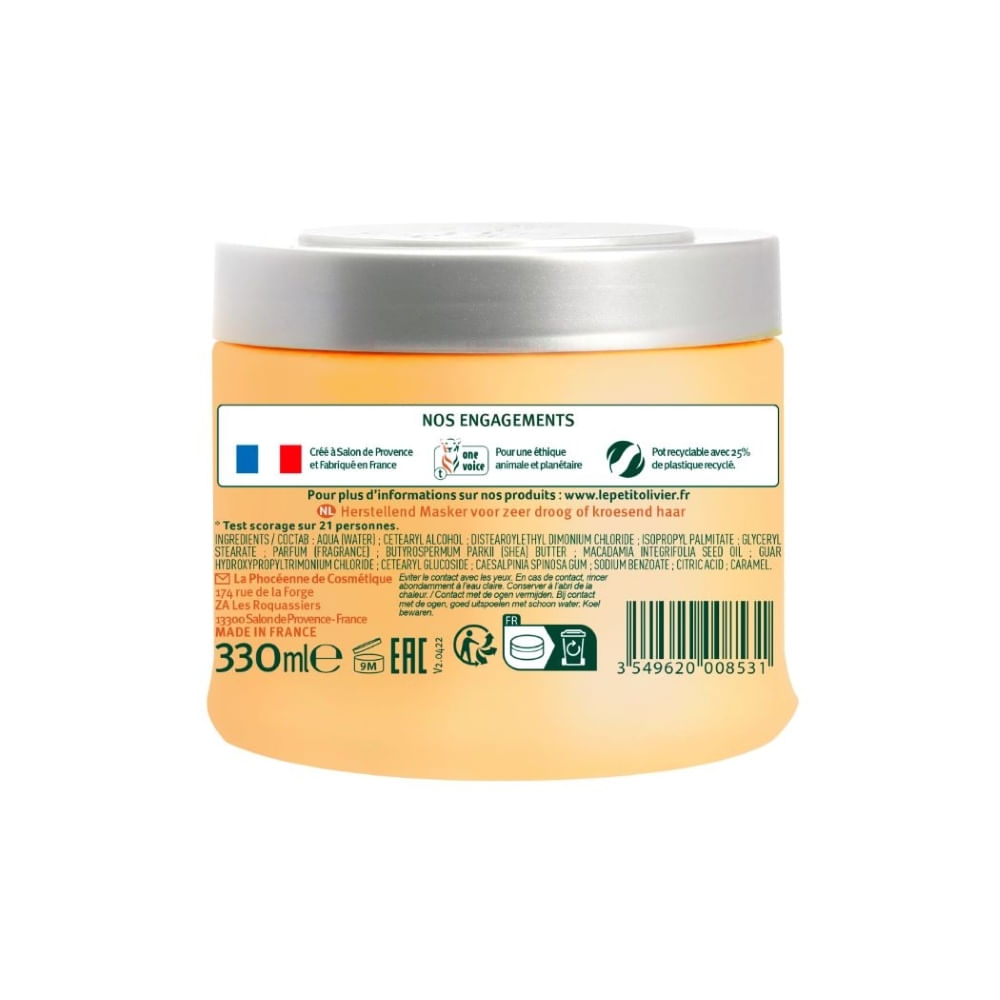 Mascarilla capilar Le Petit Olivier karité y macadamia 330 ml