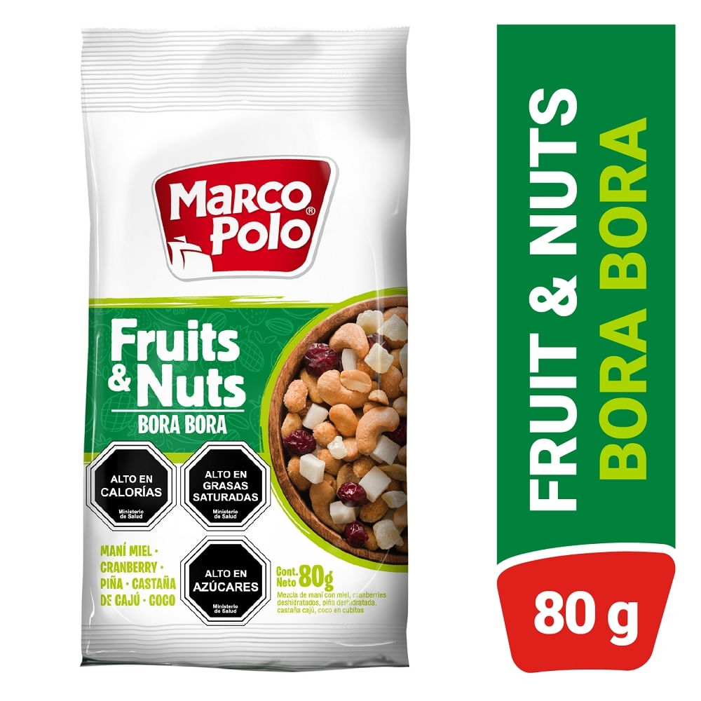 Mix maní Marco Polo bora bora doy pack 80 g Mix maní Marco Polo bora bora doy pack 80 g