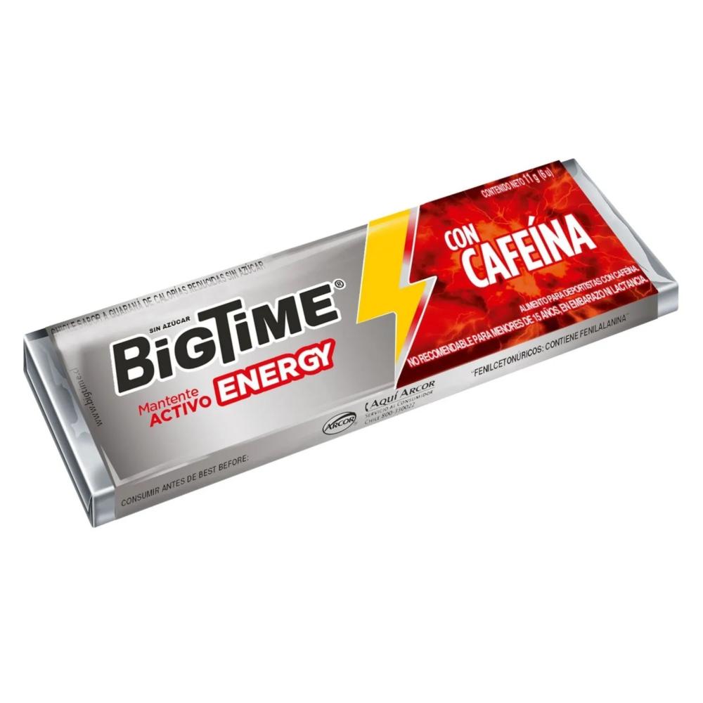 Chicle Bigtime energy con cafeína 6 un