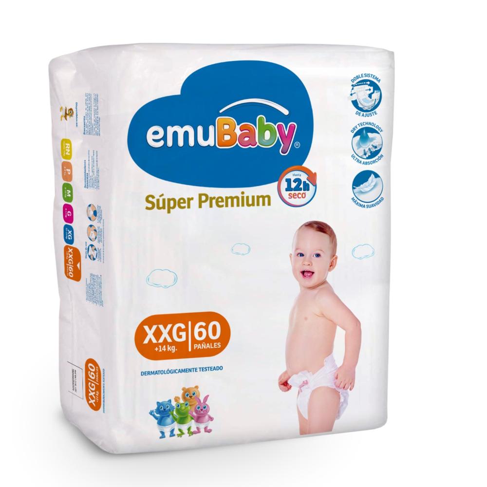 Pañal Emubaby super premium talla XXG 60 un