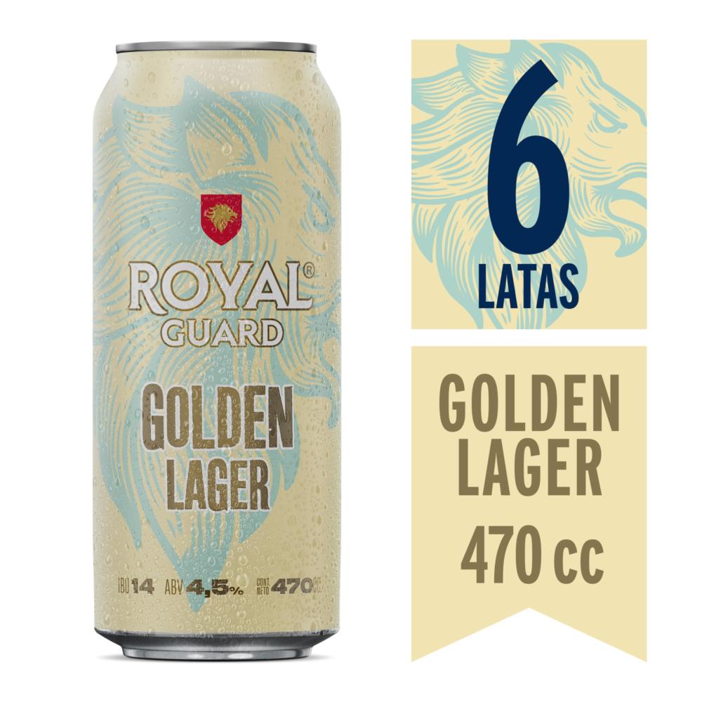 Cerveza Royal golden lager lata 6 un de 470 cc