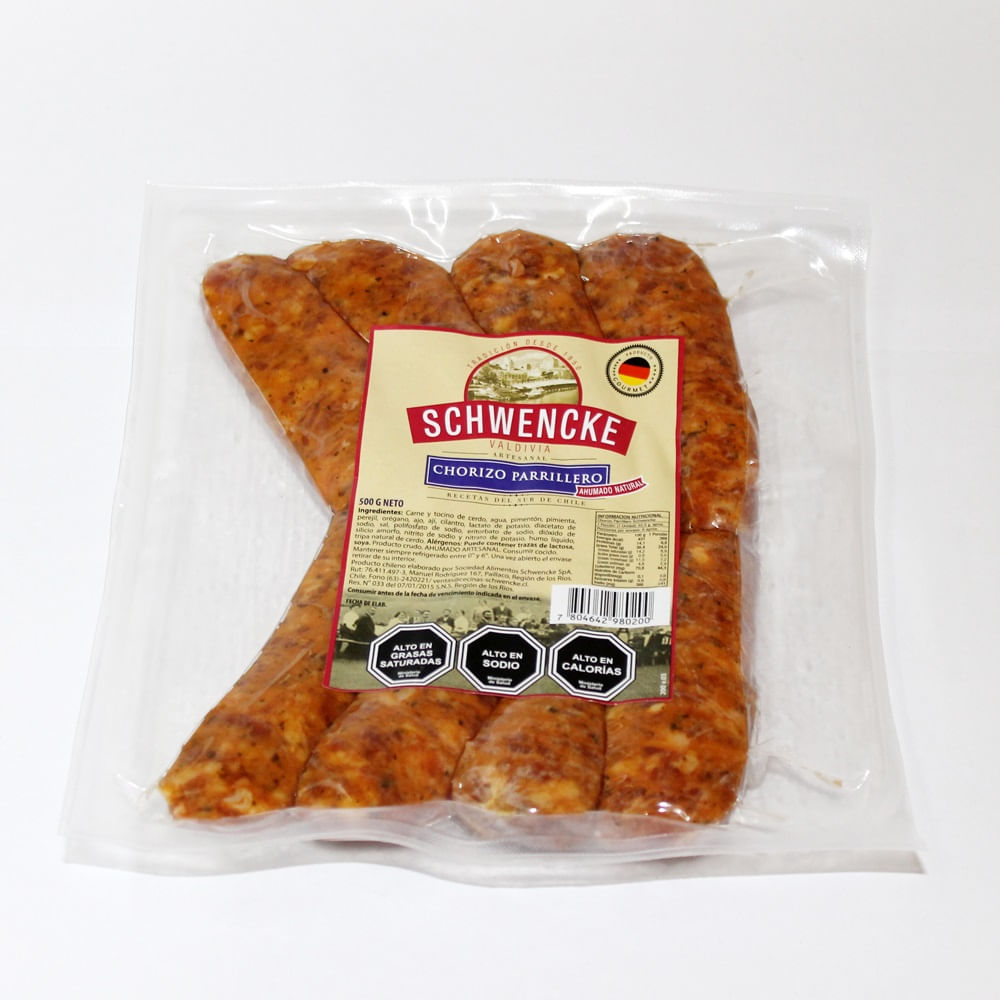 Chorizo parrillero ahumado natural Schwencke 500 g