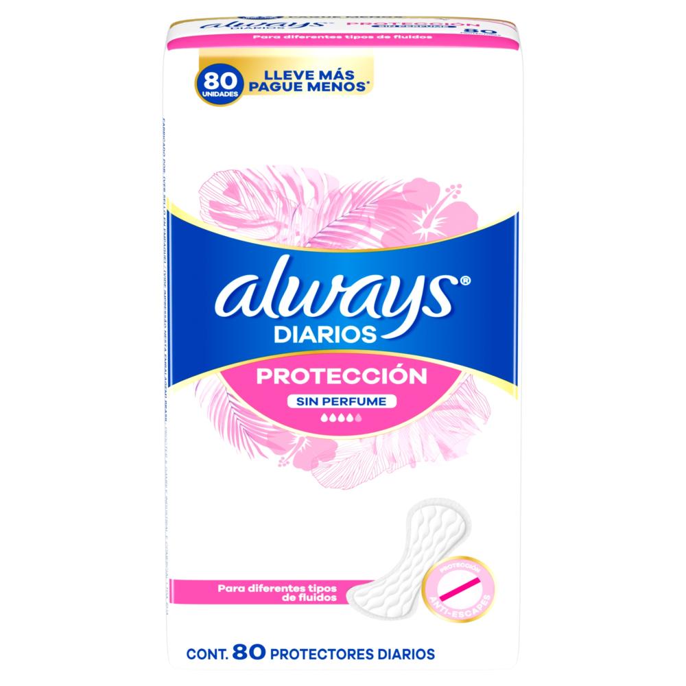 Protector diario Always sin perfume 80 un