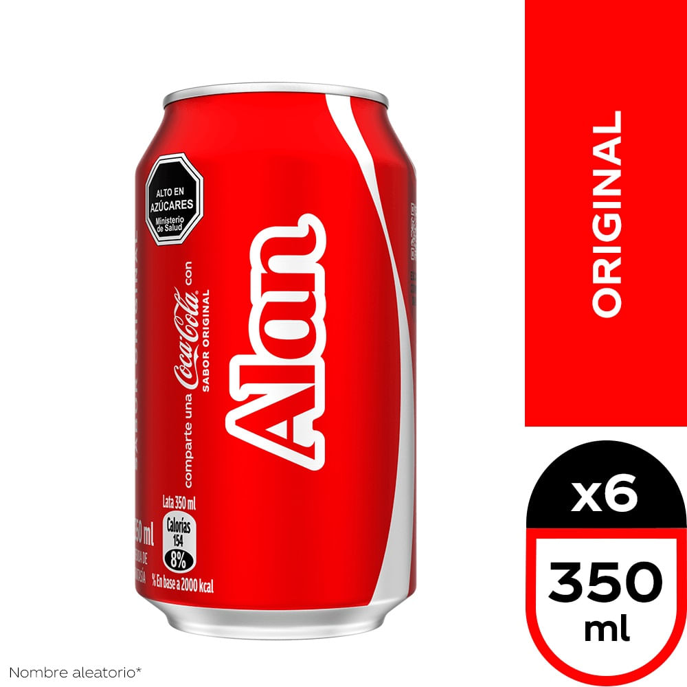 Pack Bebida Coca Cola original lata 6 un de 350 ml