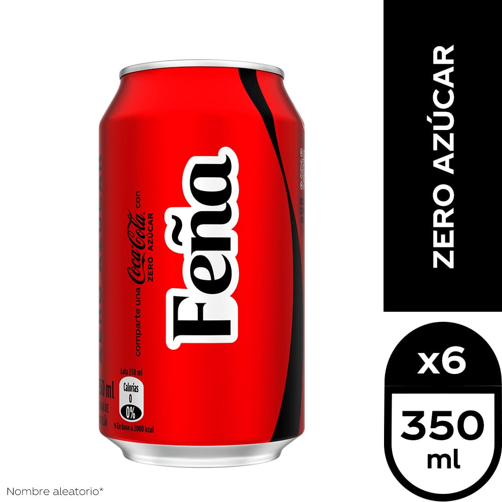 Pack Bebida Coca Cola zero lata 6 un de 350 ml