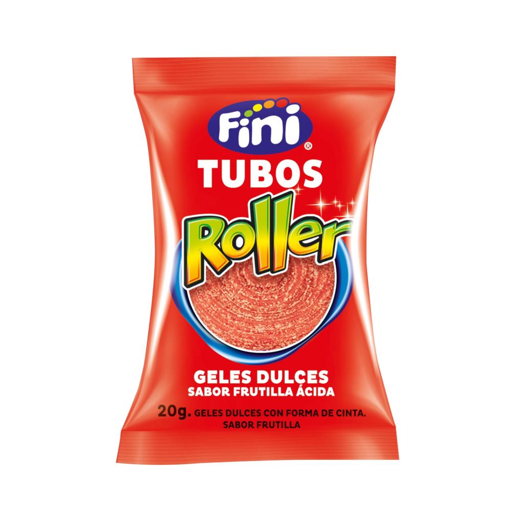 Gomitas ácidas Fini tubos roller frutilla 20 g Gomitas ácidas Fini tubos roller frutilla 20 g