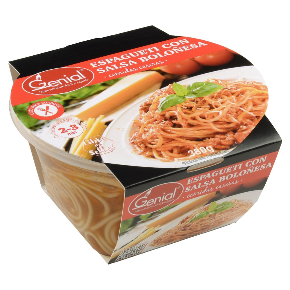 Spaguetti con salsa boloñesa Genial pote 380 g Spaguetti con salsa boloñesa Genial pote 380 g