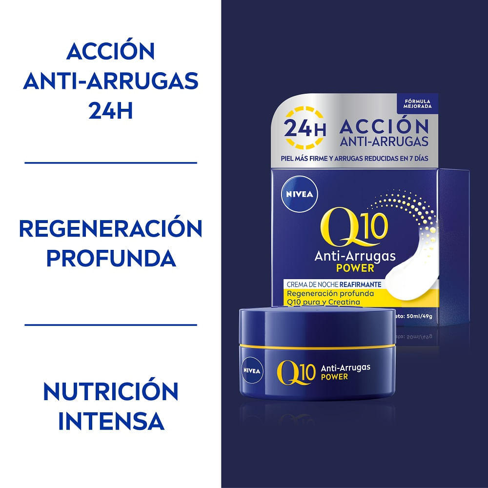 Crema facial Nivea Q10 power antiarrugas noche 50 ml Crema facial Nivea Q10 power antiarrugas noche 50 ml