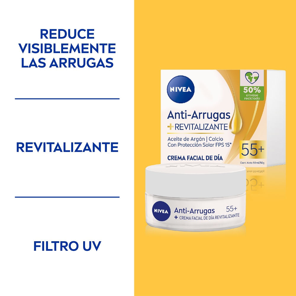 Crema facial Nivea antiarrugas revitalizante 55+ 50 ml Crema facial Nivea antiarrugas revitalizante 55+ 50 ml