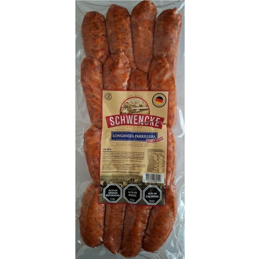 Longaniza parrillera ahumado natural Schwencke 1 Kg