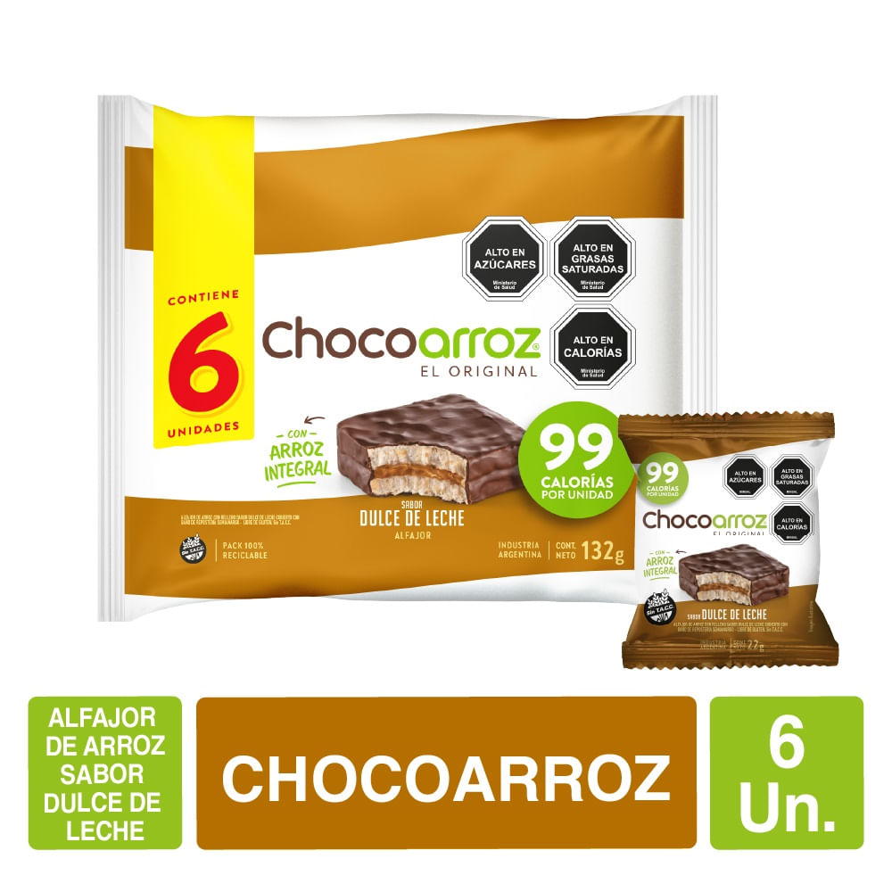 Alfajor Chocoarroz dulce de leche 6 un Alfajor Chocoarroz dulce de leche 6 un