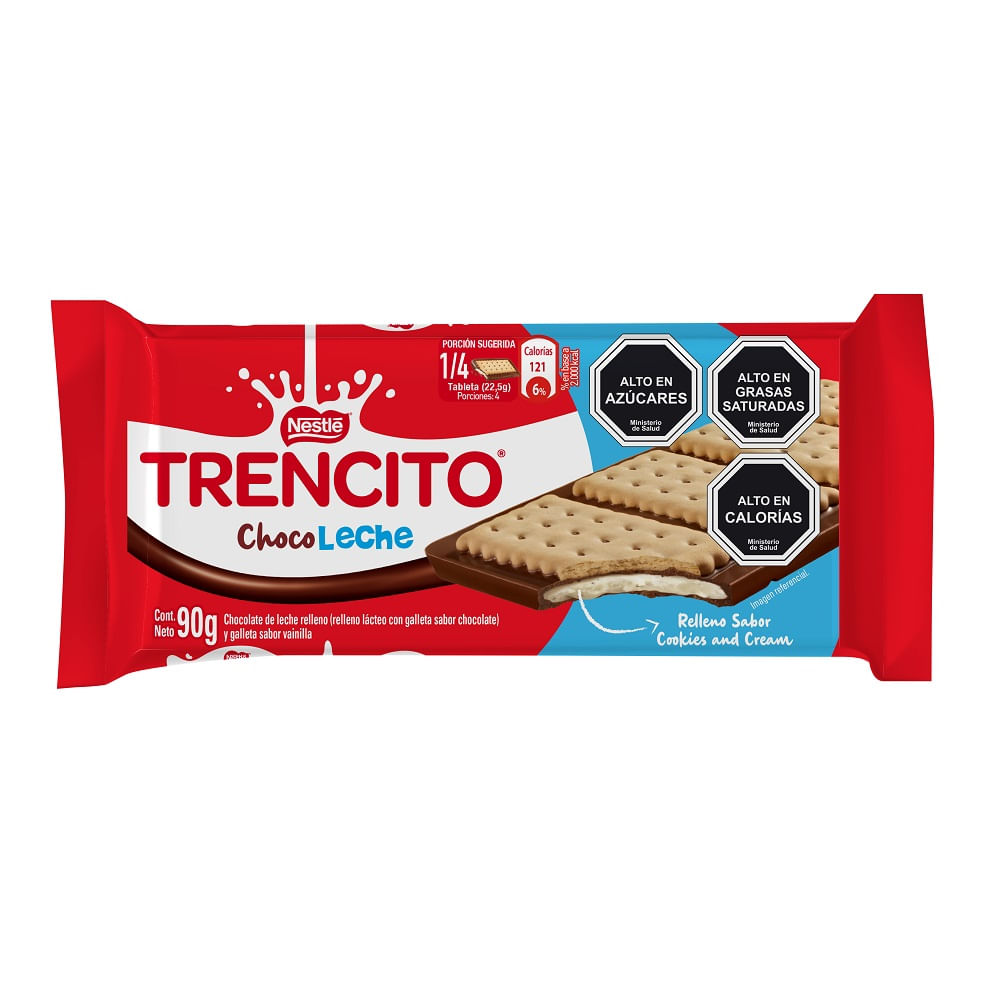 Chocolate Trencito relleno con galleta y leche 90 g Chocolate Trencito relleno con galleta y leche 90 g