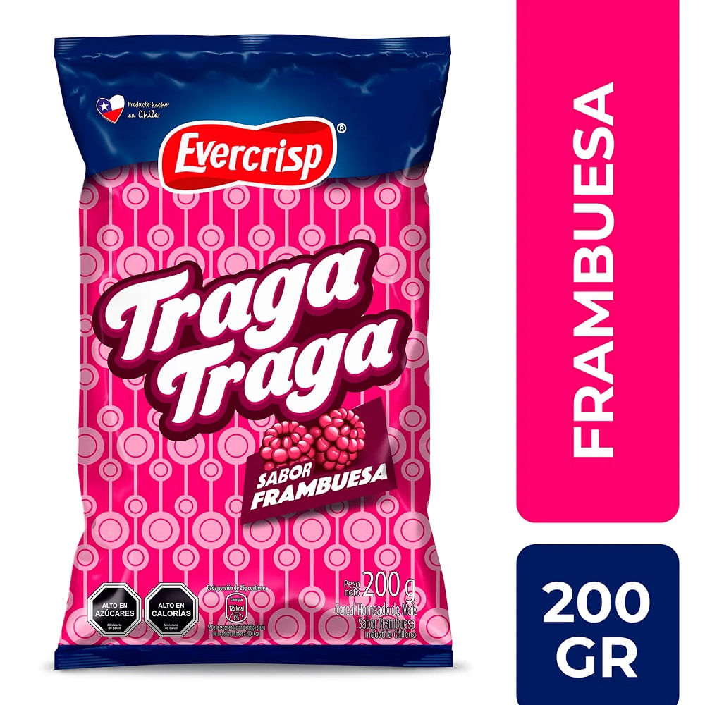 TRAGA TRAGA SABOR FRAMBUESA EVERCRISP 200G
