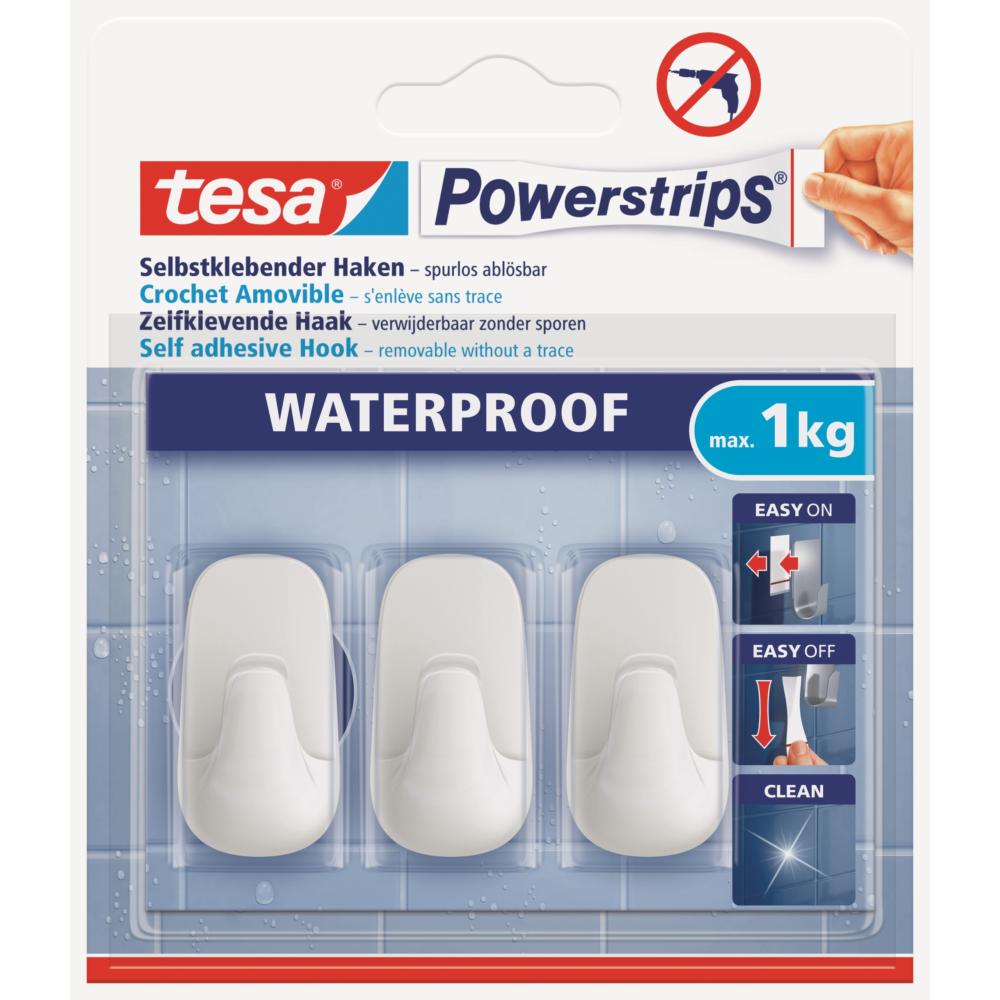 Set 3 ganchos Tesa waterproof ovalado Set 3 ganchos Tesa waterproof ovalado