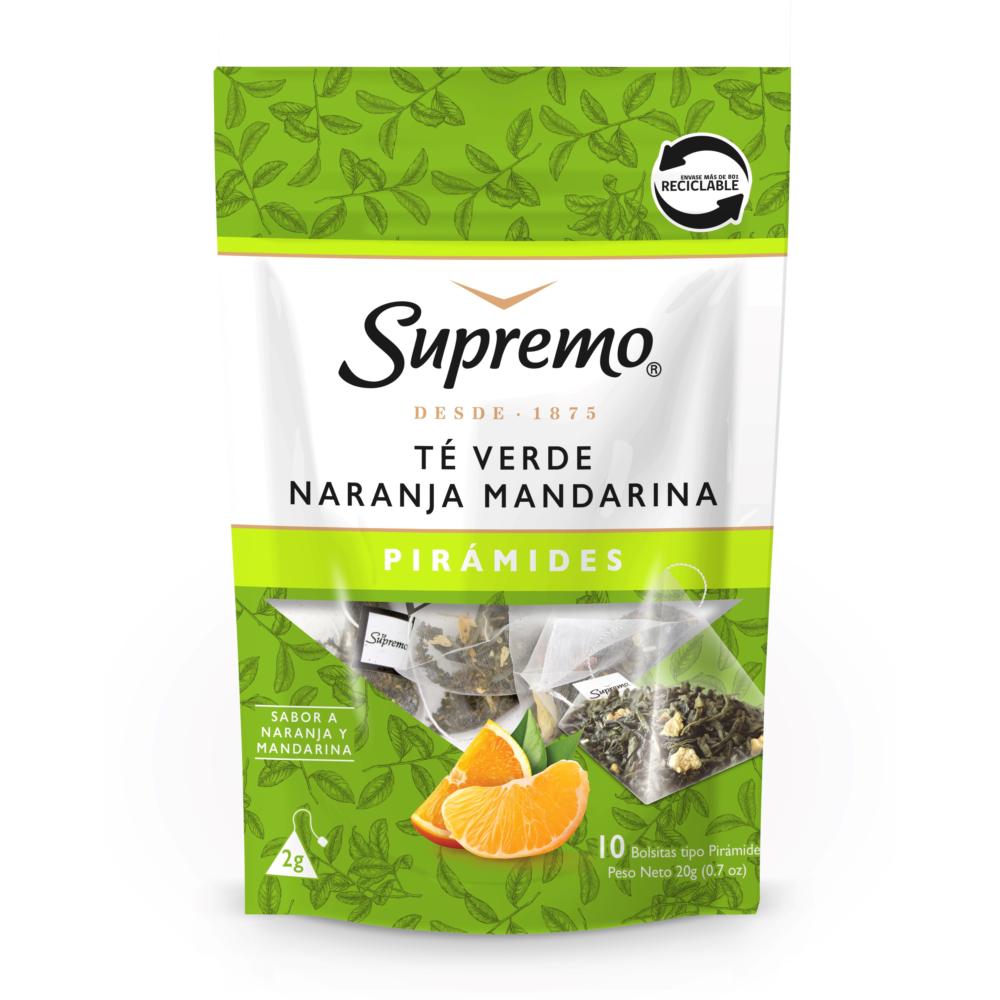 Té verde Supremo pirámides naranja mandarina 10 un Té verde Supremo pirámides naranja mandarina 10 un