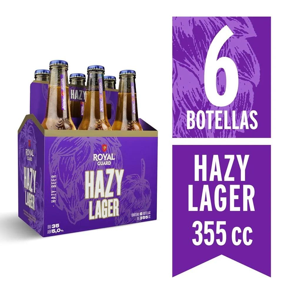 Cerveza Royal Guard hazy lager botella 6 un de 355 cc