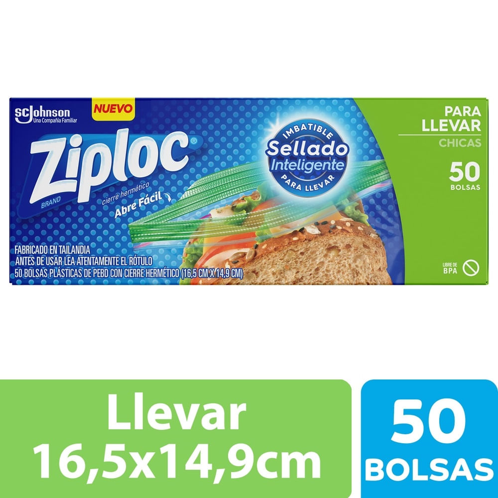 Bolsas sandwich Ziploc para llevar chicas 50 un Bolsas sandwich Ziploc para llevar chicas 50 un