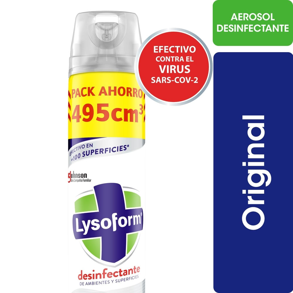 Desinfectante de ambientes y elimina olores Lysoform original aerosol 495 ml Desinfectante de ambientes y elimina olores Lysoform original aerosol 495 ml
