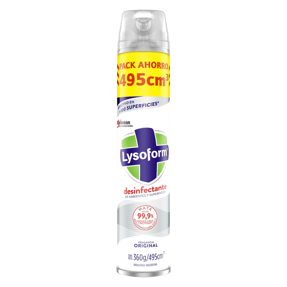 Desinfectante de ambientes y elimina olores Lysoform original aerosol 495 ml Desinfectante de ambientes y elimina olores Lysoform original aerosol 495 ml