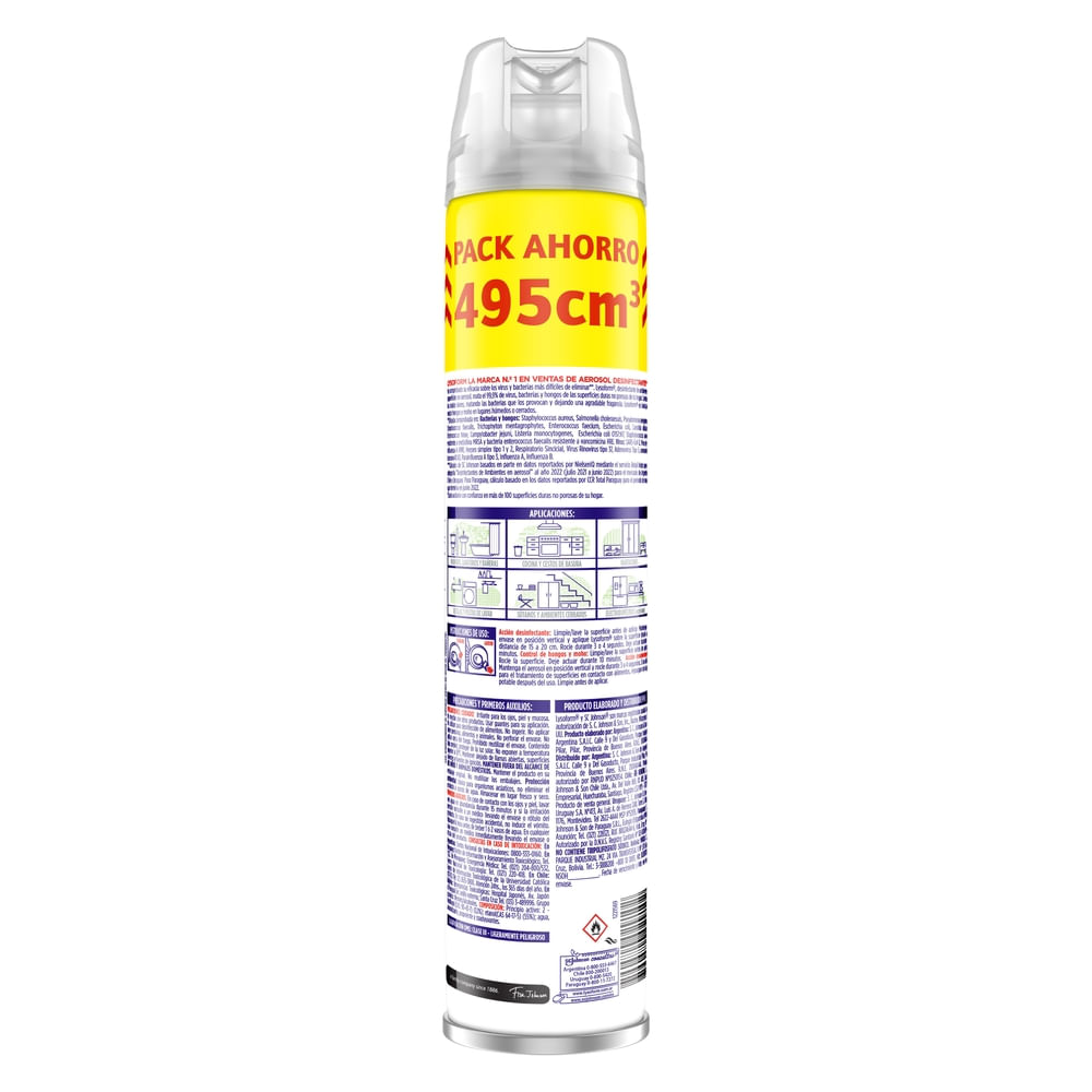 Desinfectante de ambientes y elimina olores Lysoform original aerosol 495 ml Desinfectante de ambientes y elimina olores Lysoform original aerosol 495 ml