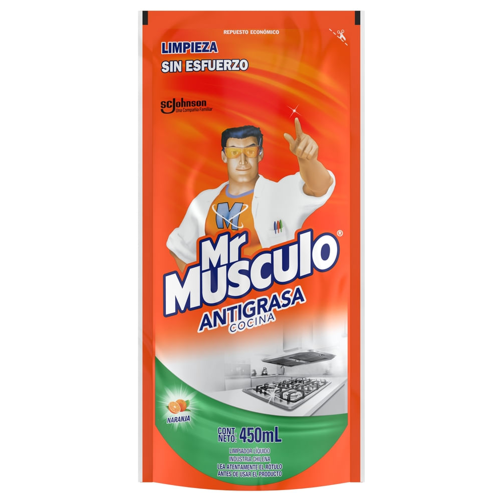 Limpiador Mr. Músculo antigrasa naranja doypack 450 ml Limpiador Mr. Músculo antigrasa naranja doypack 450 ml