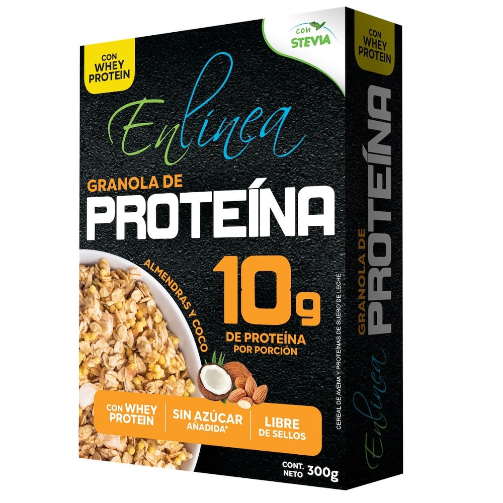 Granola proteína En Línea con almendras y coco 300 g