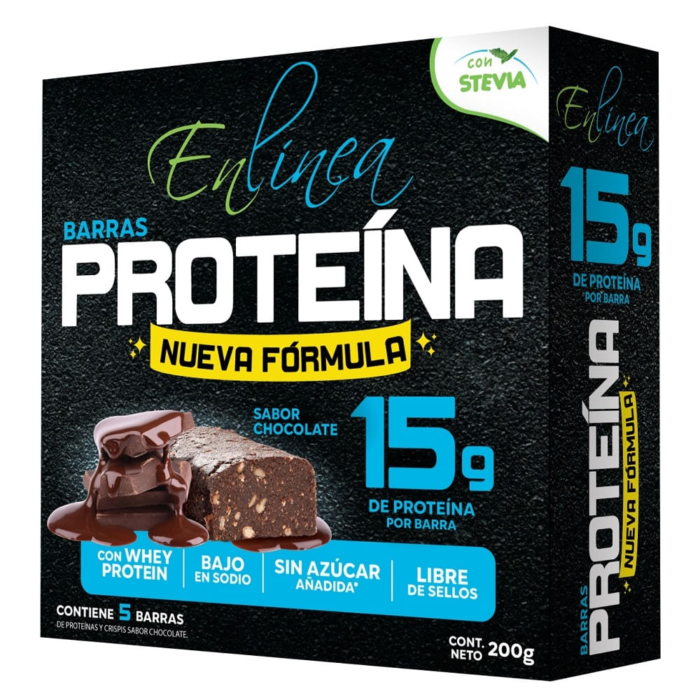 Pack barras de cereal En Línea proteínas sabor chocolate 5 un de 40 g Pack barras de cereal En Línea proteínas sabor chocolate 5 un de 40 g