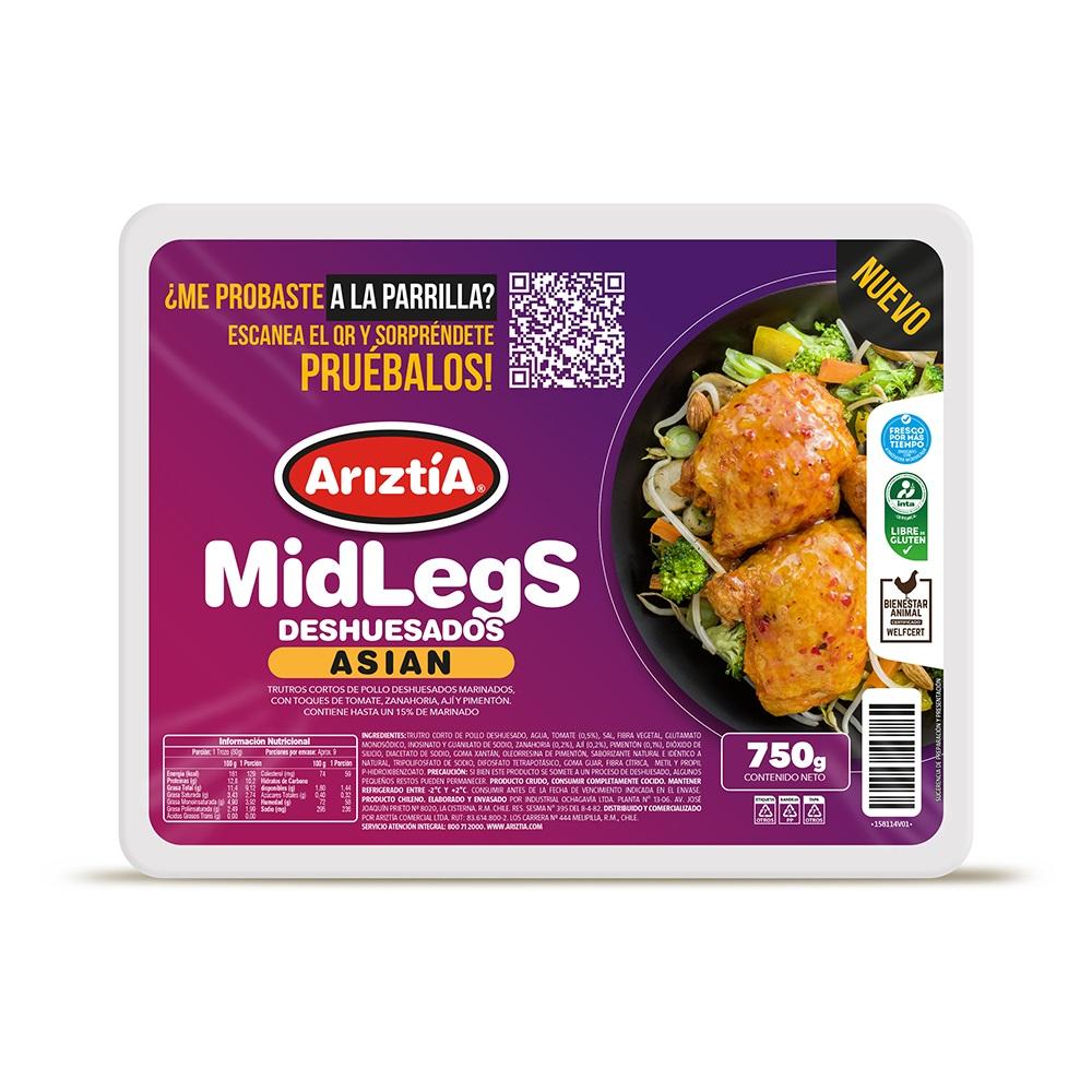 Midlegs de pollo Ariztía asian bandeja 750 g Midlegs de pollo Ariztía asian bandeja 750 g