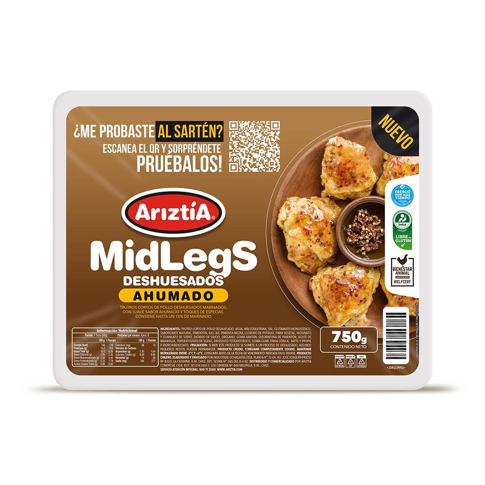 Midlegs de pollo Ariztía ahumado bandeja 750 g