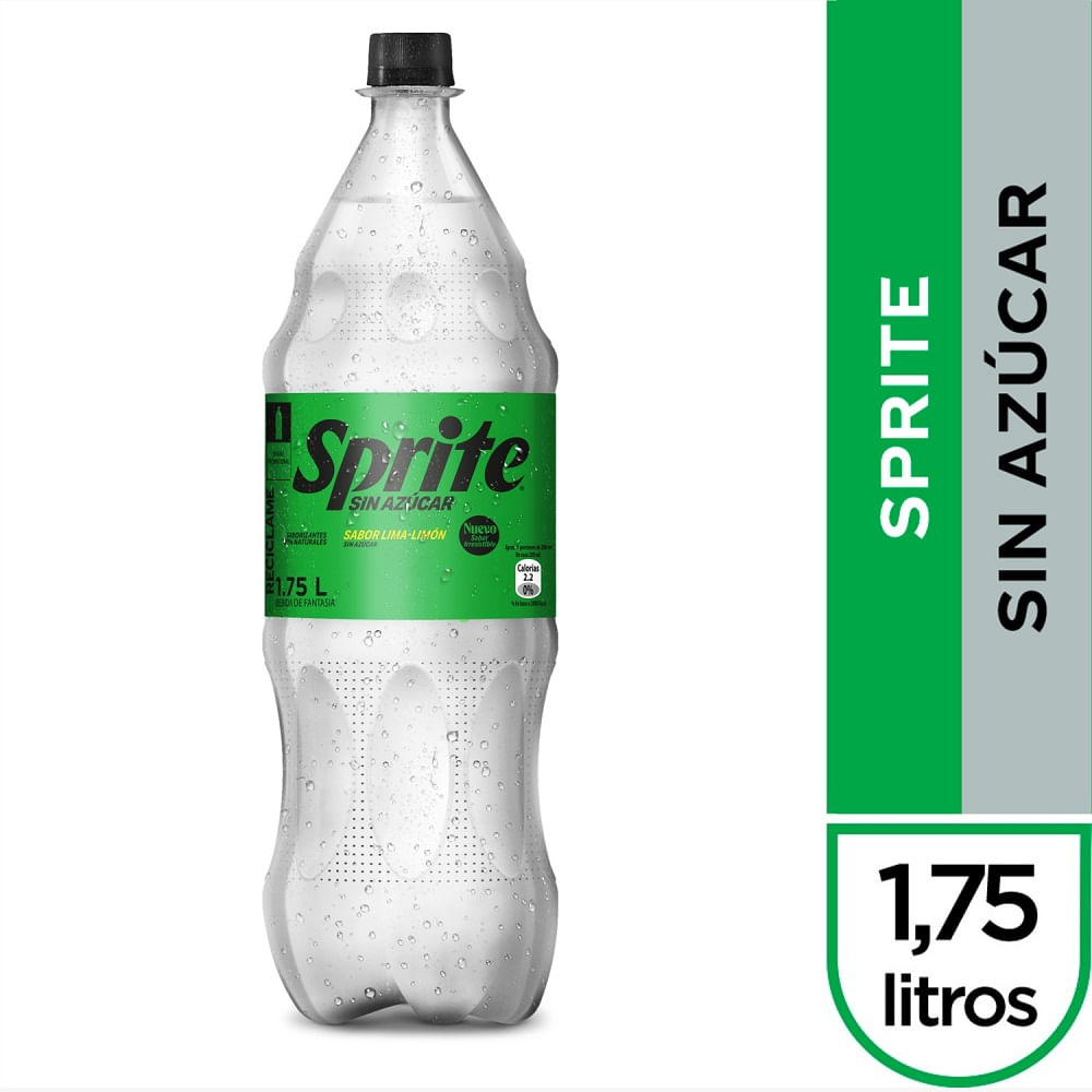 Bebida Sprite sin azúcar desechable 1.75 L Bebida Sprite sin azúcar desechable 1.75 L