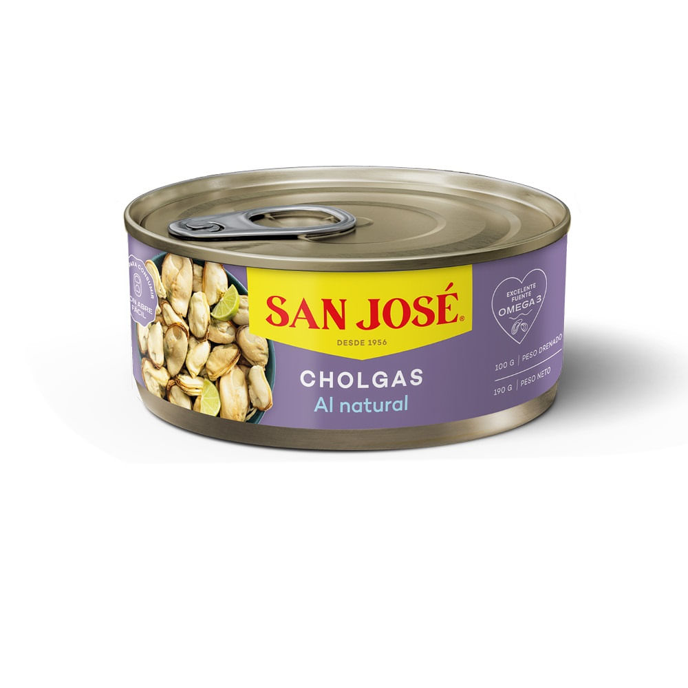 Cholgas San José al natural lata 190 g neto - 100 g drenado Cholgas San José al natural lata 190 g neto - 100 g drenado