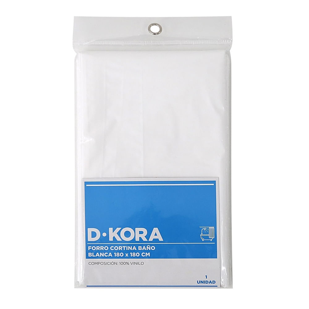 Forro cortina de baño blanca Dkora