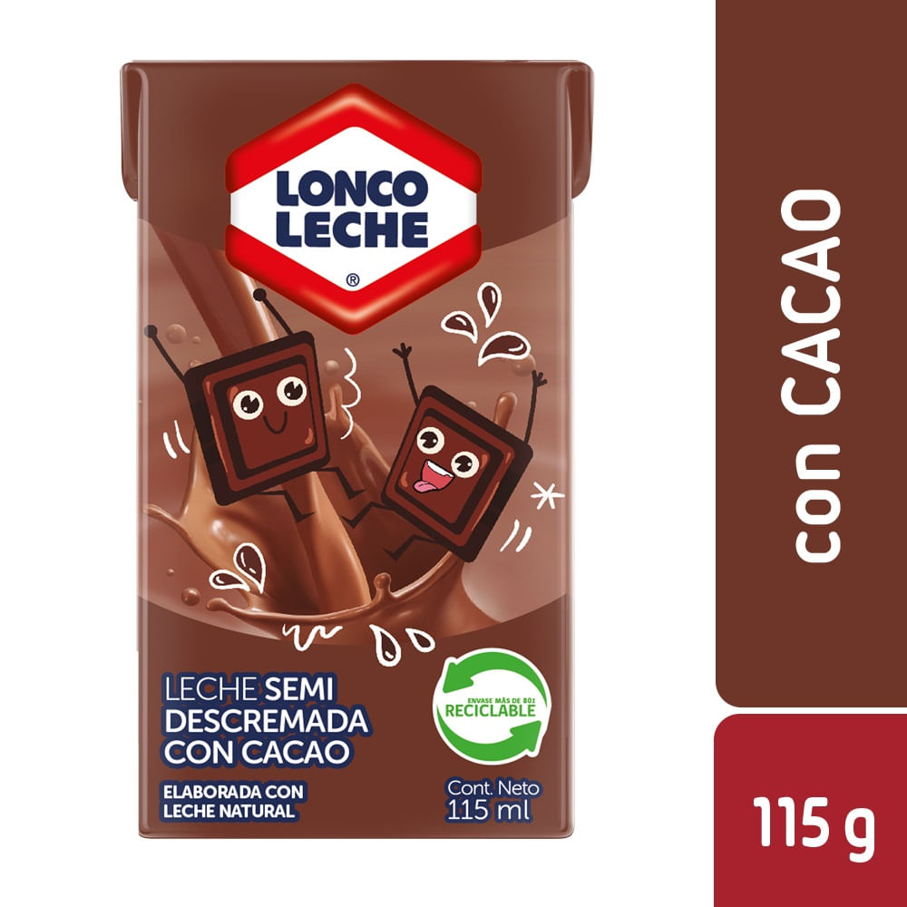 Leche semidescremada Loncoleche chocolate 115 ml