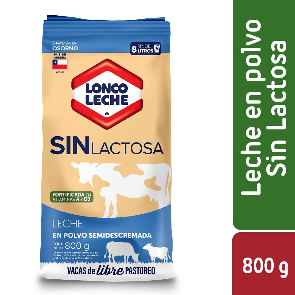 Leche en polvo Loncoleche sin lactosa 800 g Leche en polvo Loncoleche sin lactosa 800 g