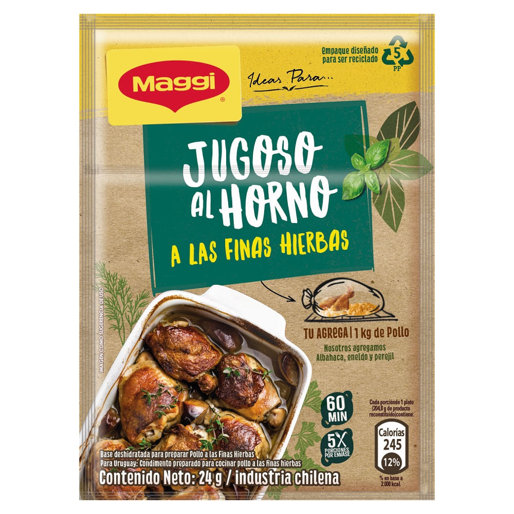Jugoso al horno Maggi pollo a las finas hierbas 24 g