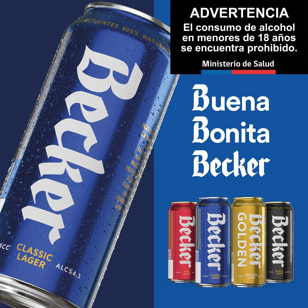 Pack Cerveza Becker lata 24 un de 354 cc Pack Cerveza Becker lata 24 un de 354 cc