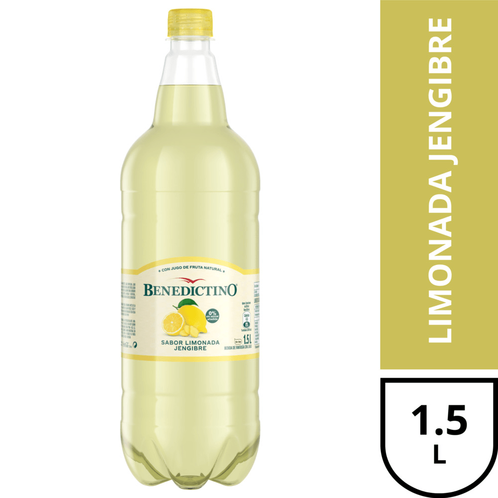 Agua Benedictino limonada jengibre 1.5 L 1.5 litro