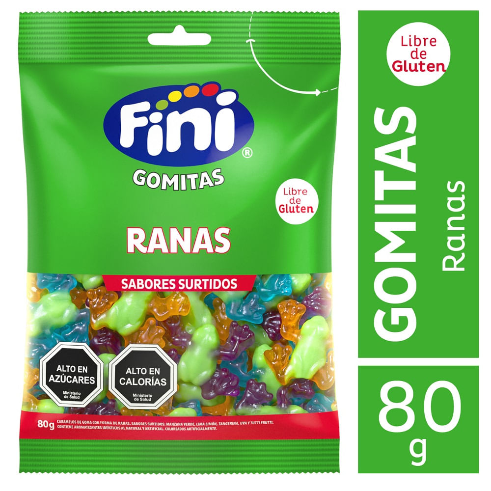 Gomitas Fini sabor surtido ranas sin gluten 80 gr