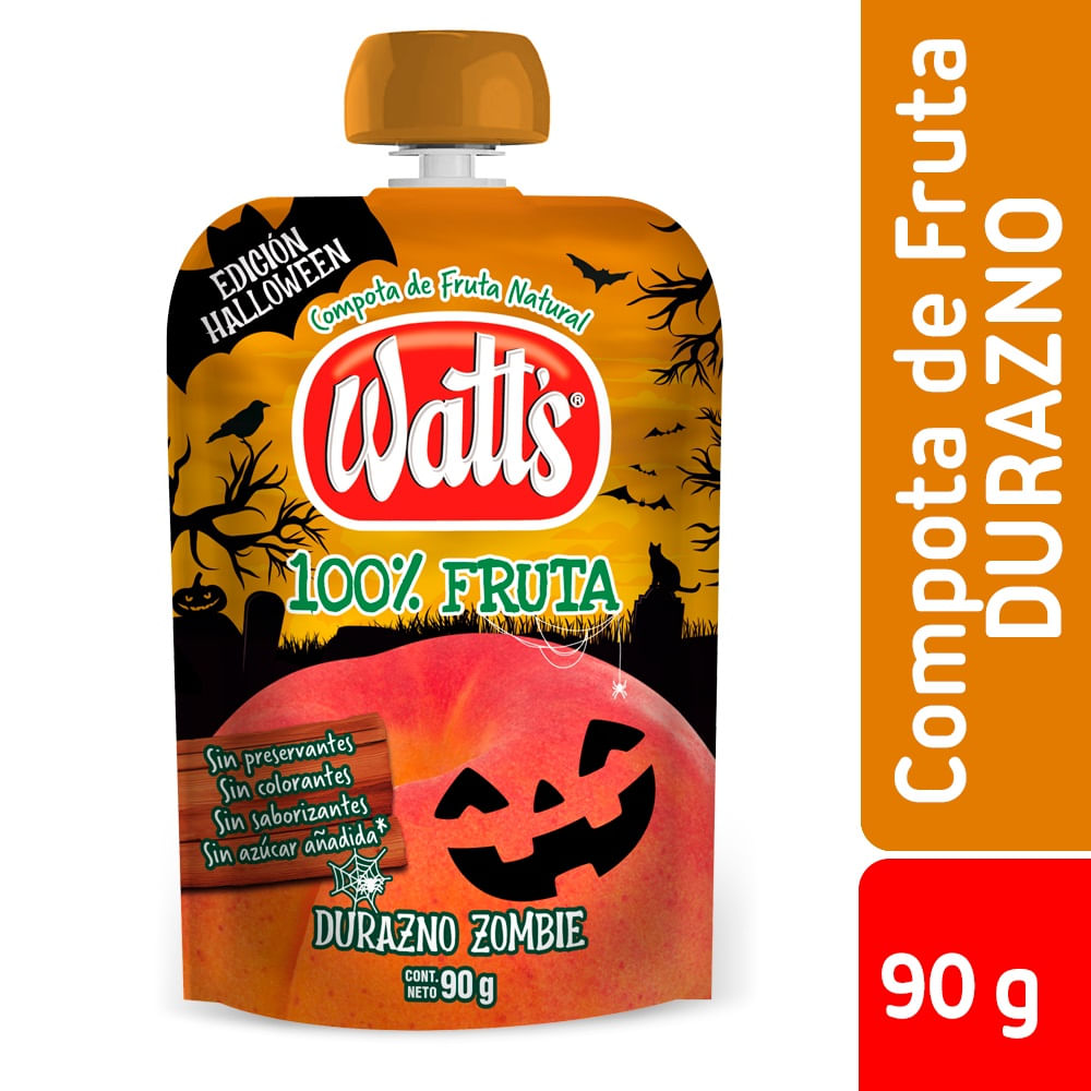 Compota Watt's durazno con manzana pouch 90 g